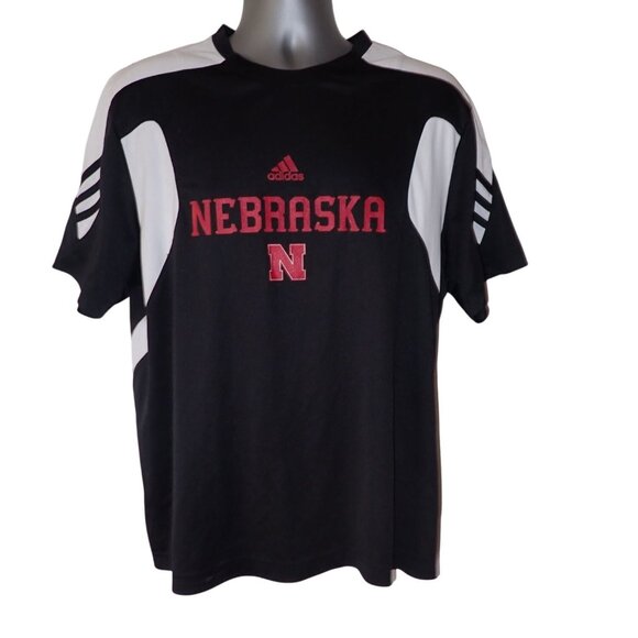 Adidas Scorch Nebraska Cornhuskers Mens L ClimaLite Performance T-Shirt - Picture 2 of 6